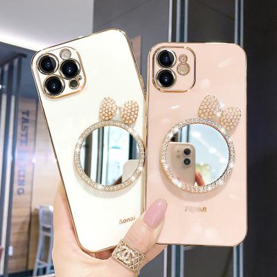 China For Women Phone Case 2022 Creative Makeup Mirror Phone Shape For iphone 13 max 12 xr girl 11 xs pro women protect case cover custom for sale