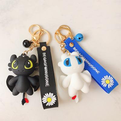 China Lovely fashion design dragon animal keychains wholesale 3d cartoon figure keychains custom for kids promotional gifts for sale