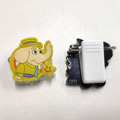 China Personalized Custom Cute Dinosaur Folder Clips With Pin Animal Cartoon Elephant Shape Folder Clip For Office Promotional Paper Clips for sale