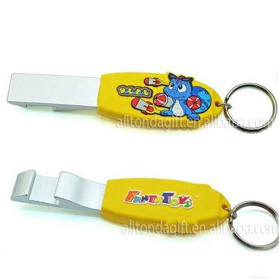 China Custom Logo Print Stick Shape Metal Bottle Opener Cartoon Design Magnetic Key Chain Beer Opener For Promotional Gifts for sale