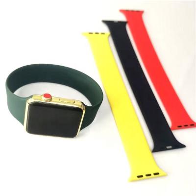 China Silicone Washable Cheap Reusable Watch Band For Apple Watch Series 3 Custom And Se 4 5 6 Wrist Strap Design for sale