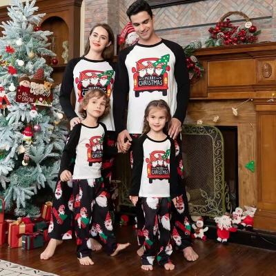 China European and American women's clothing Amazon Christmas parent-child breathable suit printed home clothes pajamas two sets for sale