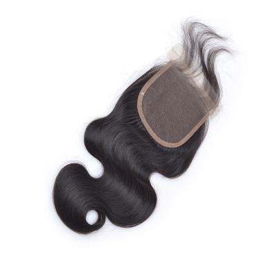 China Body Wave Lace Top Closure Silk Hair, Lace Up Peruvian Hair Closure 3 Bundles, Grade 9A Virgin Peruvian Hair Bundles With Closure for sale