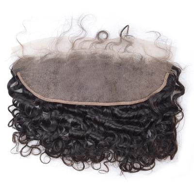 China Curly Ear Loop Hair Brazilian Ear Lace Headbands With Frontal Closure, Cheap Afro Curly Front Hair Loop Frontal Piece for sale