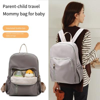 China Practical Oxford Cloth Solid Color Zipper Backpack Diaper Bag Waterproof Baby Mama Backpack Bag Large for sale