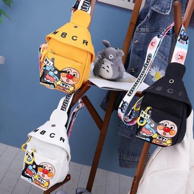 China Water Proof Canvas Shoulder Messenger Bag Durable Children Colorful Cartoon Printed Waist Bag With Letters for sale