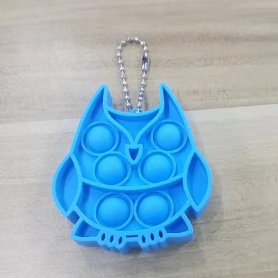 China Adults Kids Relaxing Toys Mini Round Bubble Pop Keychain Silicone Decompression Wiggle Toys Animal Shape Square Wiggles Key Chain Toy for sale