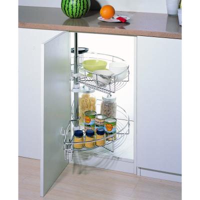 China Contemporary Kitchen Corner Storage Cabinet Revolving Basket For Sideboard Magic Corner Basket for sale