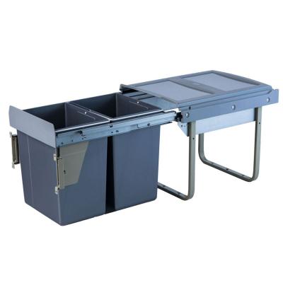 China WELLMAX Contemporary Heavy Duty Runners Sliding Sideboard Pull Out Waste Bin Container Under Cabinet Trash Collector for sale