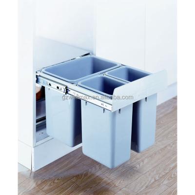 China Indoor Modern Sideboard Pull Out Plastic Trash Can Dust Bin for sale