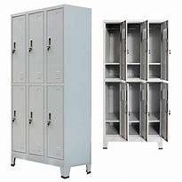 China Heavy Duty 9 Doors Muchn Metal Clothes Cabinet Wardrobe Freestanding Closet for sale