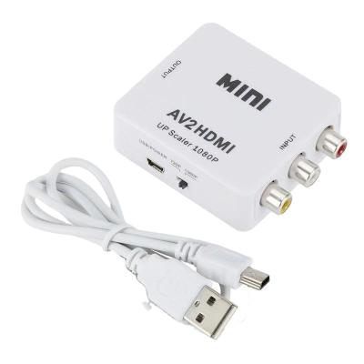 China AV2HDMI UP Scaler 1080P RCA to HD Video Converter AV CVBS Compound Video Adapter for Wii SNES 65x55x20mm for sale