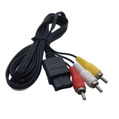 China PVC + Cooper for N64 AV Cable for GameCube RCA Composite Cable AV Cable for SNES Audio Video Cord 1.8m for sale