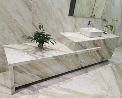 China Modern Diagonal Veins Calacatta Ondulato Marble Book Matched Slabs For Interior for sale