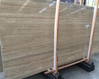 China Modern Natural Type Italian Silver Light Gray Slabs Price Marble Travertine Stone for sale