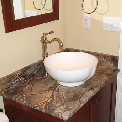 China Indian rainforest brown bathroom table top lowes marble bathroom countertops for sale