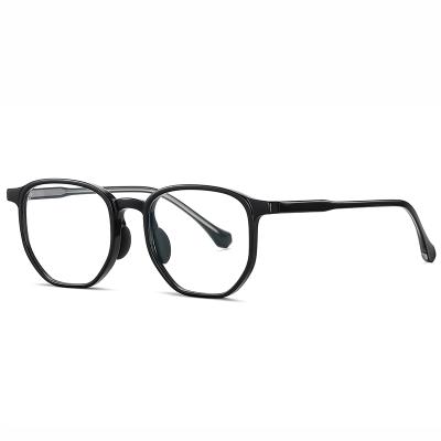 China Blue Ray Optical Glasses Ready Stock Anti Square Eyes Glass Acetate Transparent Clear Blue Anti Light Optical Frames for sale