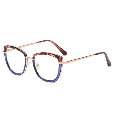 China Newest Double Color Frame Newest Double Color Frame Cats Style Women Anti Blue Frame Glasses for sale