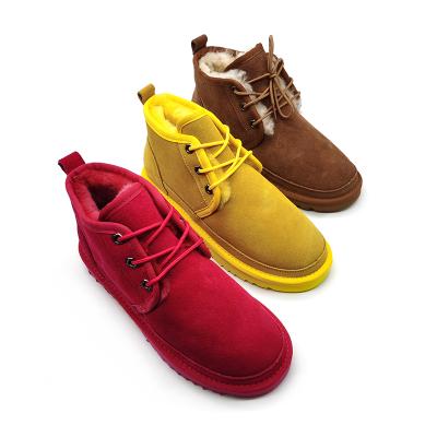 China 2022 Winter Anti-odor Cotton Rejects Men's And Women's Cotton Shoes Suede Women's Wool Plain Snow Boots Lace-Up Shoes for sale