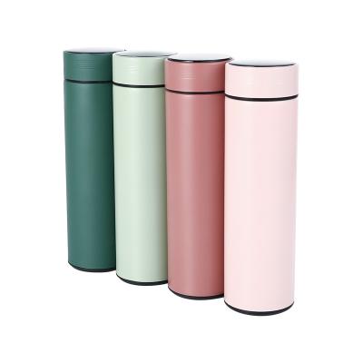 China Hot Selling Viable 16oz Custom Logo Stainless Steel Insulated Smart Water Bottle With LED Temperature Display Lid for sale