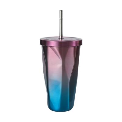 China 304 Stainless Steel Modern Gradient Color Double Wall Heat Resistant Thermal Tumbler Cups for sale