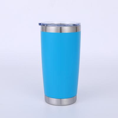 China Viable Custom Reusable Coffee Mug Stainless Steel Powder Coated Travel Thermal Insulated Coffee Tumbler Mug With Lid for sale