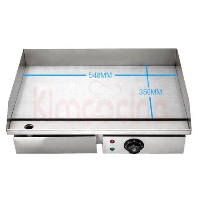 China SS201 Stainless Steel Commercial Griddle Griddle Non Stick Pan Flat Surface 3000W Electric Barbecue Gastro Supply Plancha for sale