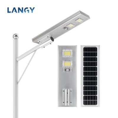 China Official ROUTE Langy high lumen all in one 100w led solar street light for sale