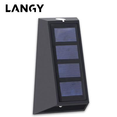 China Langy Official Hot Sale RGB Auto Sensing Solar Garden Wall Light Warm White With Dusk To Dawn for sale