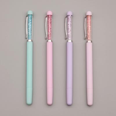 China Cartoon Macarone Water Drill Sleeve Pen Contracted Ballpoint Pen Promotional Pen for sale