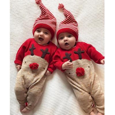 China Christmas baby clothes Christmas infant one-piece clothes winter cartoon animal romper for baby for sale