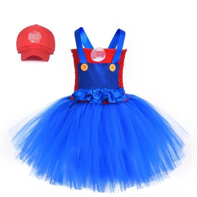 China Anti-wrinkle New Cosplay Halloween Costume Clothes Puffy Tulle Party Dress Tutu Girl Dresses For Kids for sale