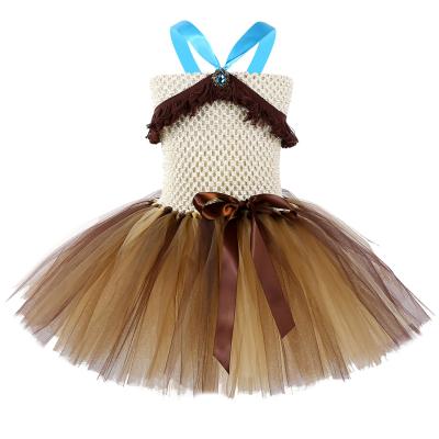 China Indian Princess Girl Tutu Dresses Indian Style TV Movie Costume Tulle Party Dresses For Girls 5 To 10 Years Old for sale