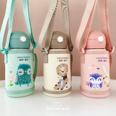 China PORTABLE Kids Water Bottle Stainless Steel Vacuum Flask With Straw Bottle For Child Insulation Bottle Smart Thermos Cup for sale