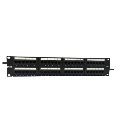 China Network Cabling System 19 Inch Port Utp Cat6 48 Patch Panel Black Color for sale