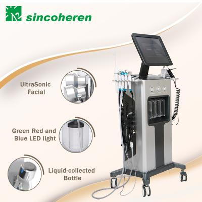 China Exfoliators Sincoheren 9-in-1 Hydra Beauty Skin Care Wrinkle Removal Deep Cleansing Machine Dermabrasion System LED Head Light For Spa for sale