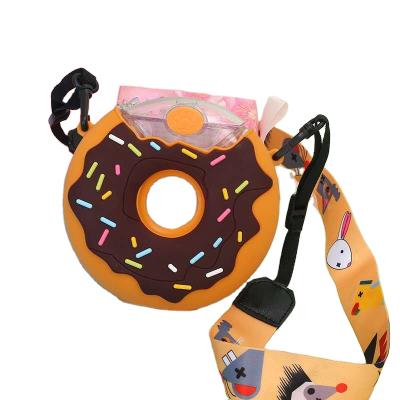 China Viable Creative Kids Straw Cup Plastic Donut Kettle 380ml Tritan Water Bottle for sale