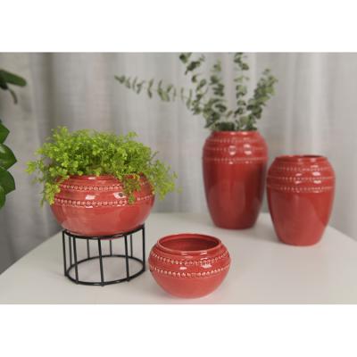 China 2022 modern indoor handmade ceramic succulent planter for plants for sale