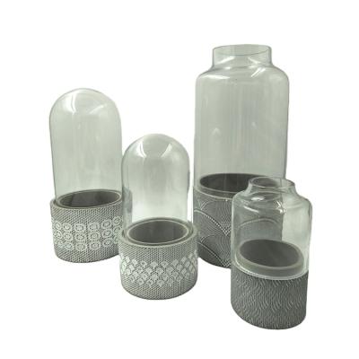 China Modern Gauge Putong Cement Flower Pot With Glass Desktop, FLOOR, Home, Garden, Hotel for sale