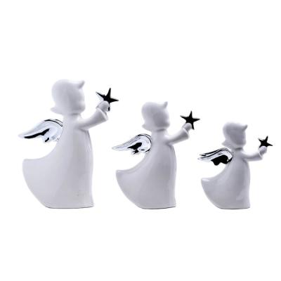 China Boy Wings Ornament Decor Newest Season Design Nordic Decoration Modern White Ceramic Bedroom Decor for sale