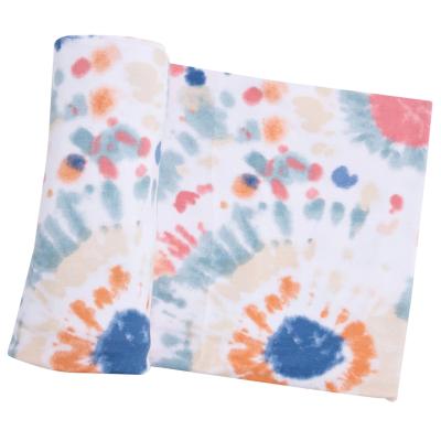 China Tie Dye 70%bamboo Rayon 30%cotton Anti-static Infant Wrap Wrap Baby Blanket Organic Wrap Muslin Wrap for sale