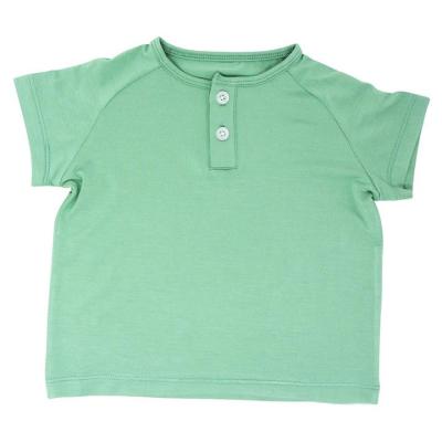 China Baby Short Sleeve Button Top Short Sleeve Tee Toddler Henley Raglan T-Shirt Unisex Solid Basic Infant Anti Shrink Tee for sale