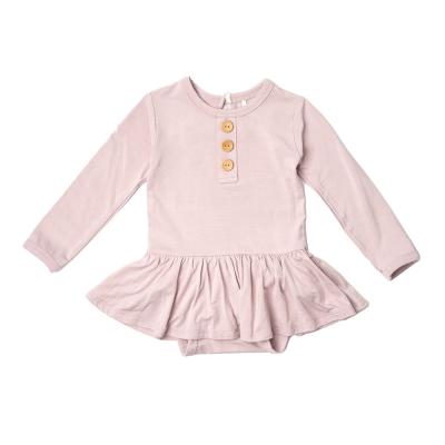 China High quality summer infant girl clothes simple romper viscose long sleeve baby pirouette skirt bamboo jumpsuit for sale