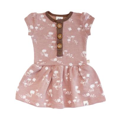 China Print Summer Kids Toddler Dress 100% Organic Cotton Breathable Organic Knit Girls' Dresses for sale