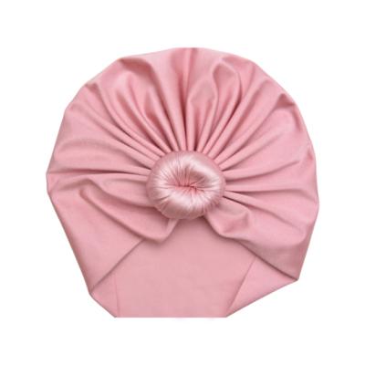 China High Quality Solid Color Baby Turban Top Knot Bamboo Newborn Hospital Hat Infant Baby Turban Hat for sale