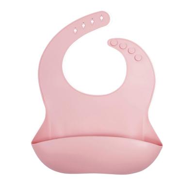 China BPA Free Toddler Bibs with Food Catcher Silicone Adjustable Fit Waterproof Baby Bib for sale