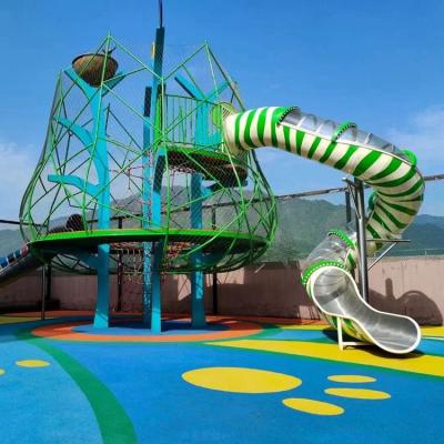 China Indoor Stainless Steel Drop Slide Playground Slides and Water Playgrounds Accessories Rolling for Pink Spiral Baby Swings Large Pool Swimming with for sale