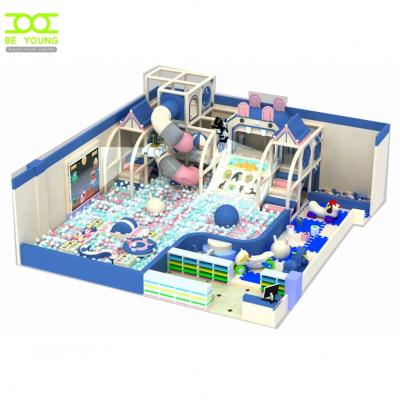 China Galvanized Steel Frame Covered PVC Foam Soft Indoor Playground New Theme 2020 With Cheerful Ball Pool Equipment Rope Go Round Slides Tunnels Play Fordable Paper Wall for sale