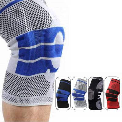 China Adult Silicone Padded Knee Pads Supports Brace Basketball Fitness Meniscus Kneepads Sports Safety Knee Sleeve for sale