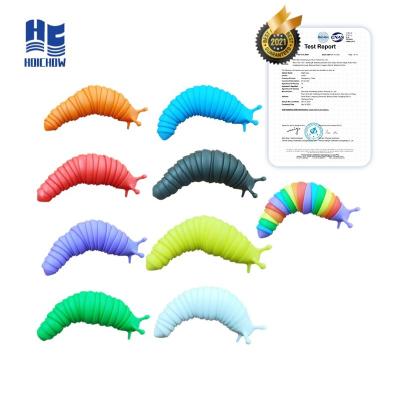 China Food grade pp slug fidgety person slap it toy, flexible articulating slug autism sensory toys, novelty gifts for kids for sale